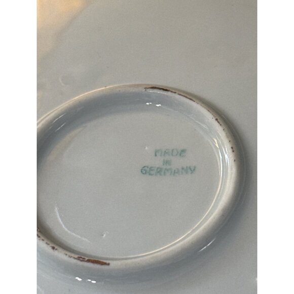 Vintage German Floral Decorative Plate Pink Red Roses 12 Inch - Picture 4 of 6